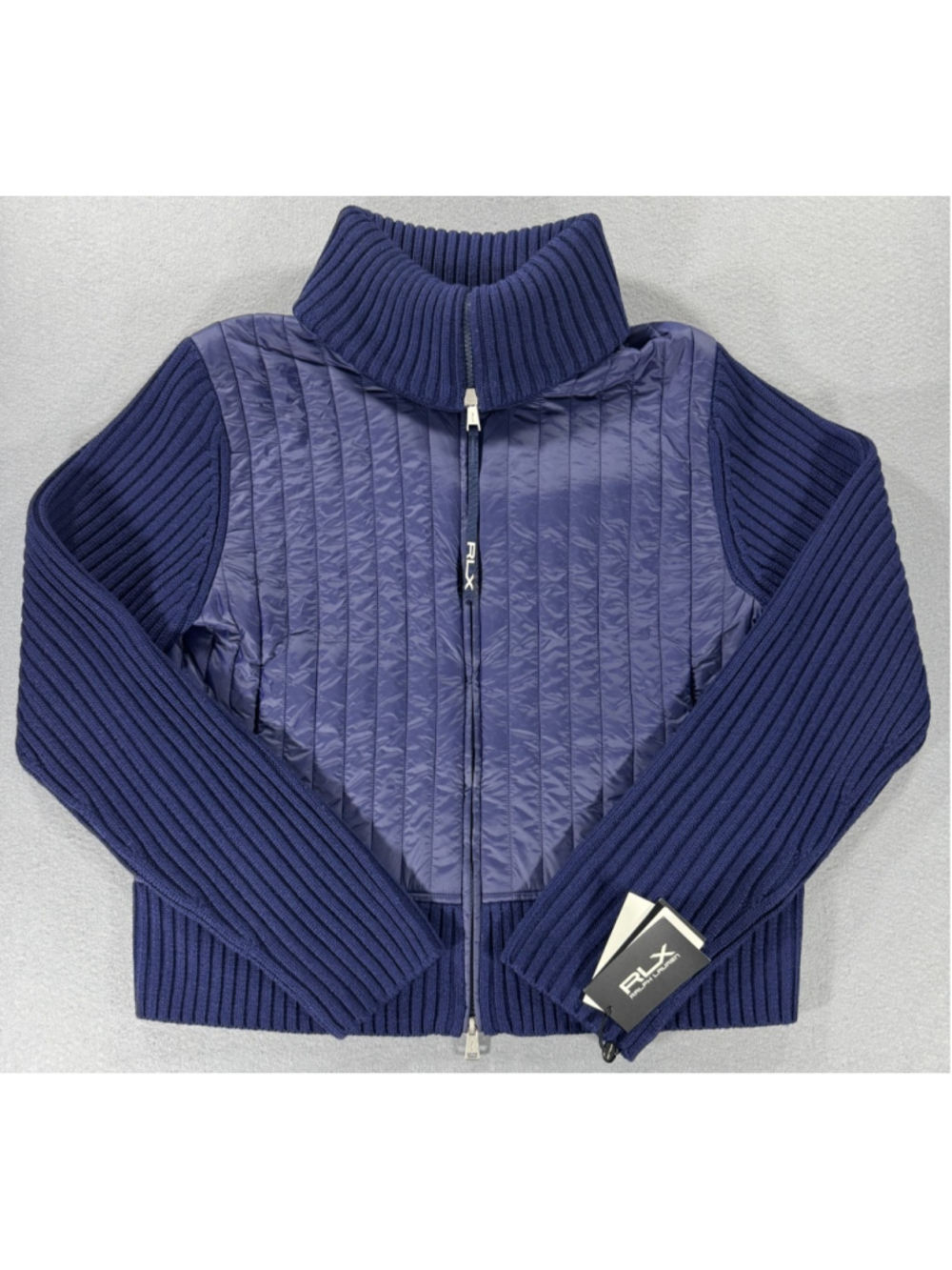 RLX Ralph Lauren Womens Hybrid Golf Jacket XXL Navy Quilted Wool PrimaLoft NWT